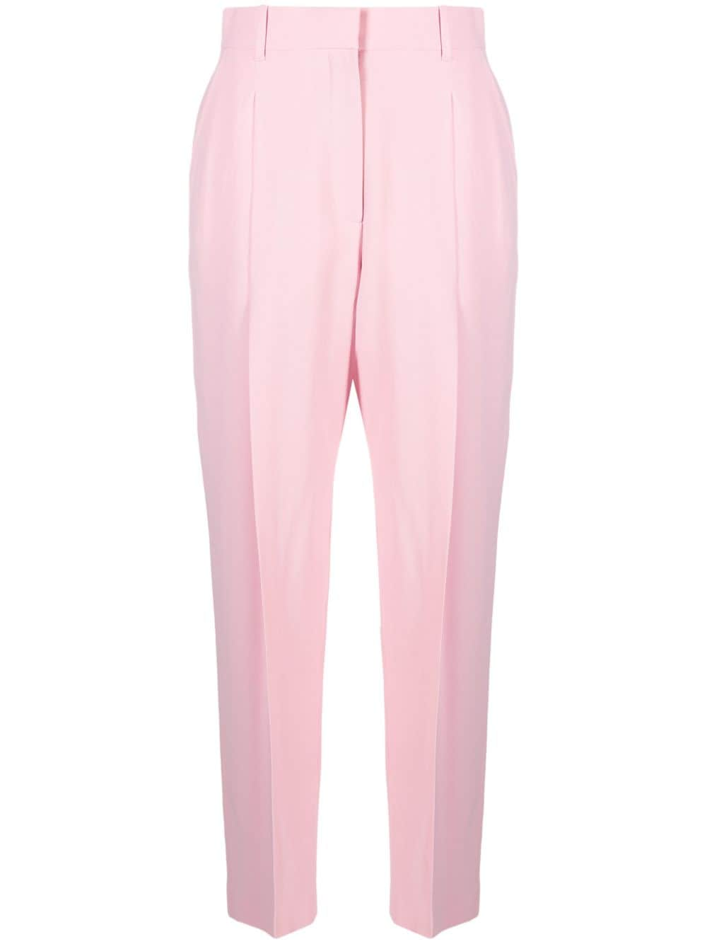 Alexander McQueen pleated high-rise tailored trousers - Pink von Alexander McQueen