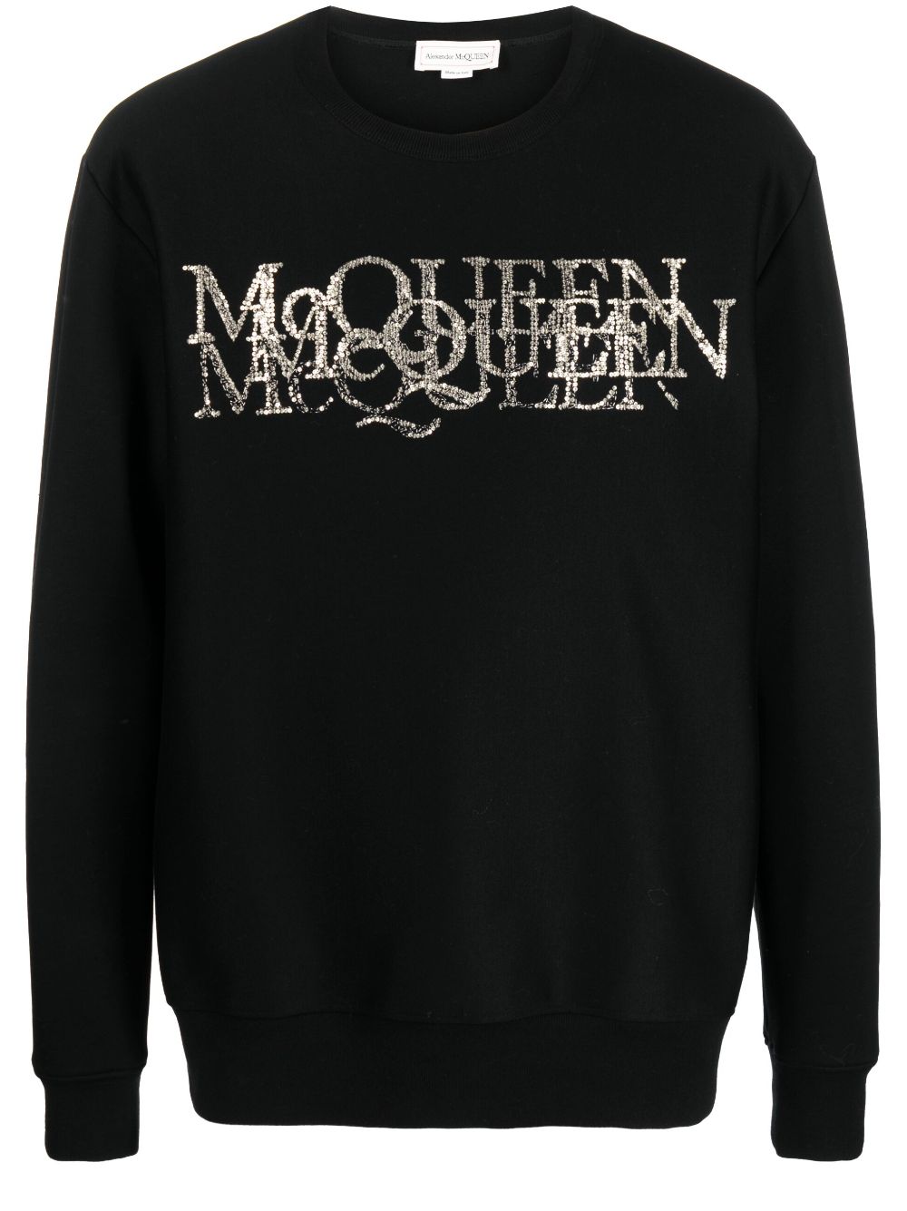 Alexander McQueen rhinestone embellished logo-detail jumper - Black von Alexander McQueen
