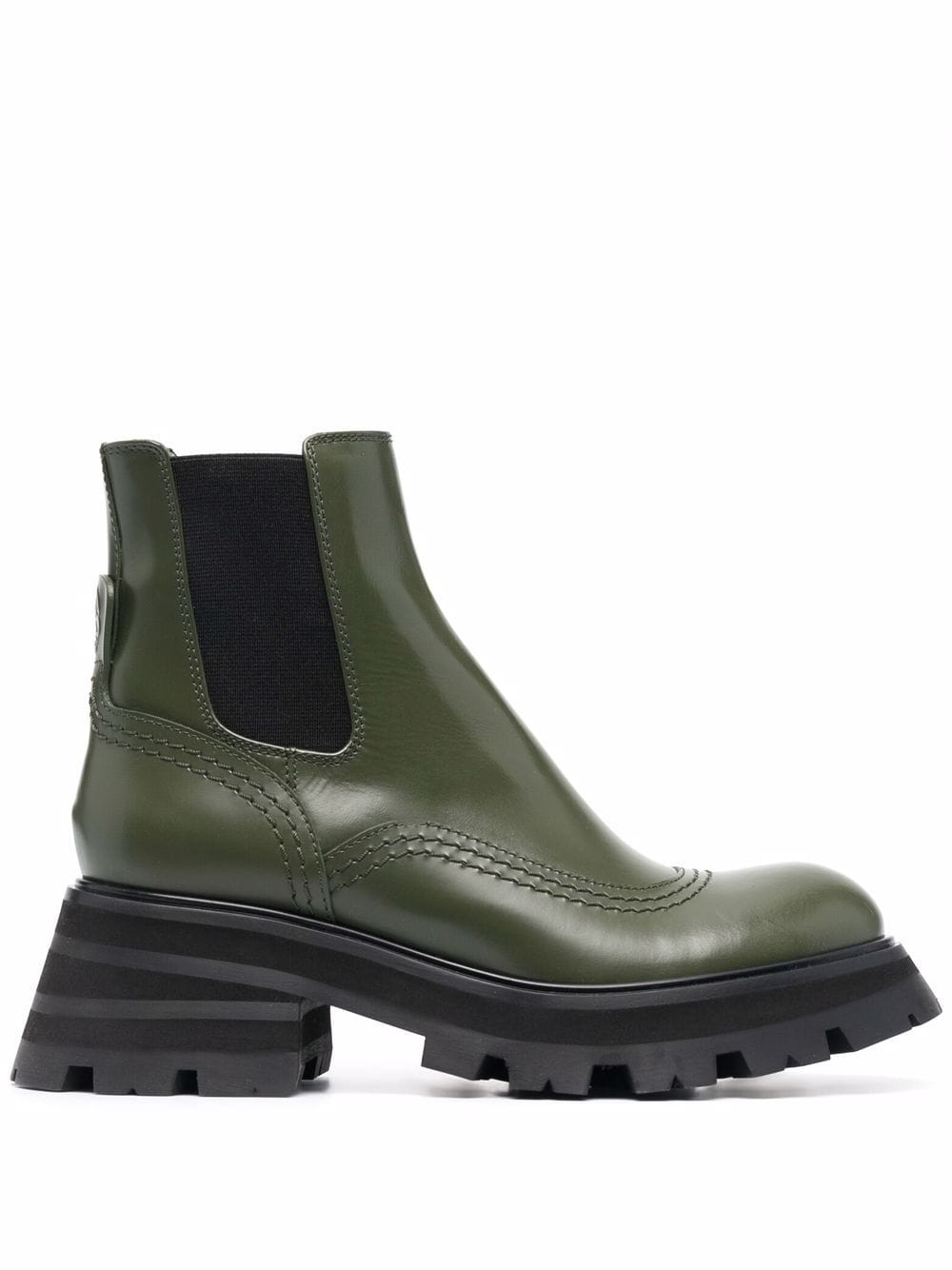 Alexander McQueen Wander ridged-sole leather boots - Green von Alexander McQueen
