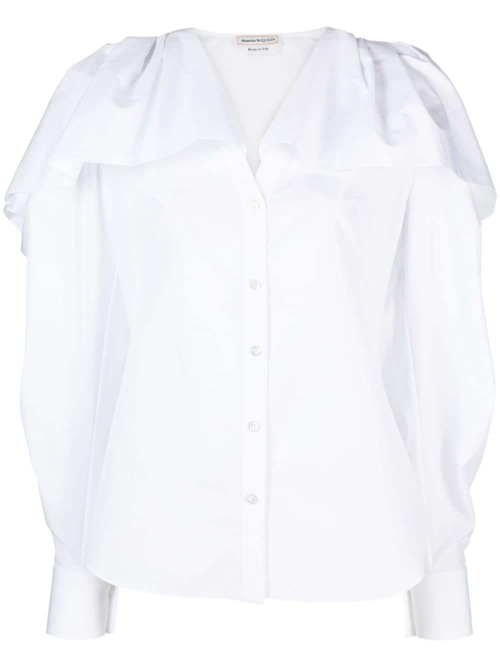Alexander McQueen ruffled cotton shirt - White von Alexander McQueen