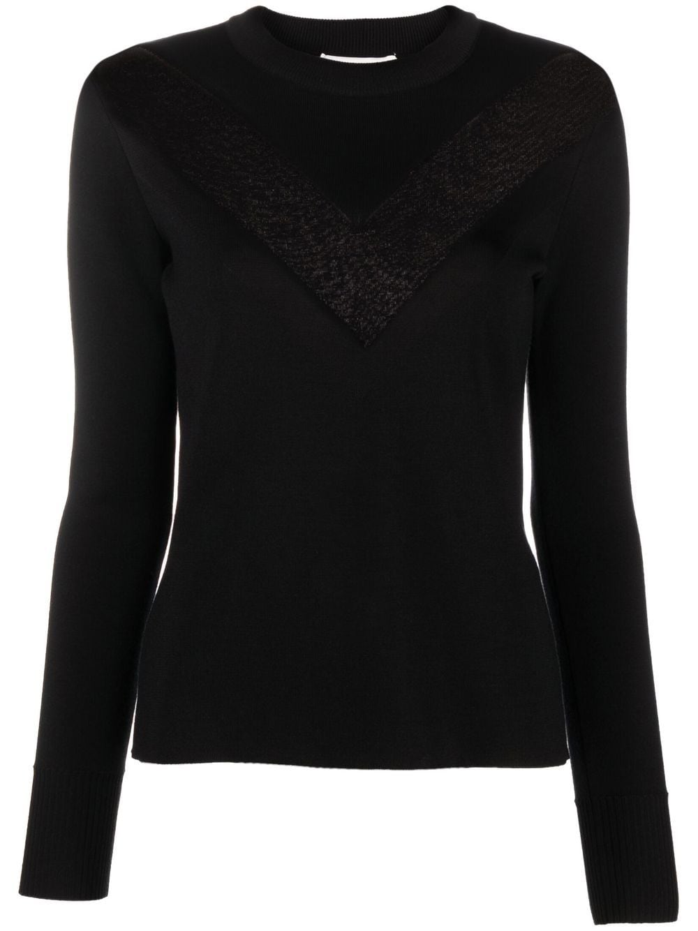 Alexander McQueen sheer panel crew-neck jumper - Black von Alexander McQueen