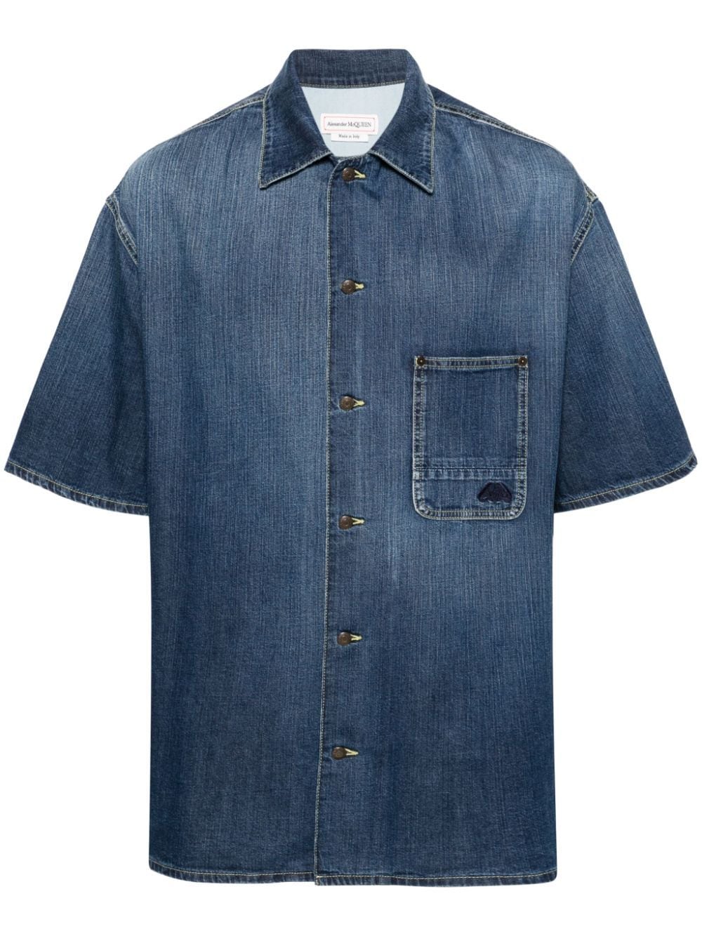 Alexander McQueen short-sleeve denim shirt - Blue von Alexander McQueen