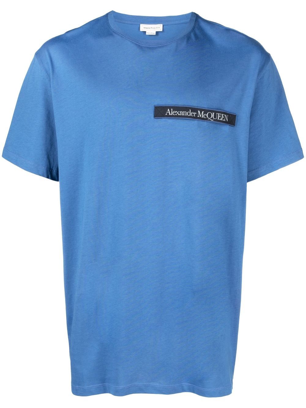 Alexander McQueen short-sleeved logo-patch T-shirt - Blue von Alexander McQueen