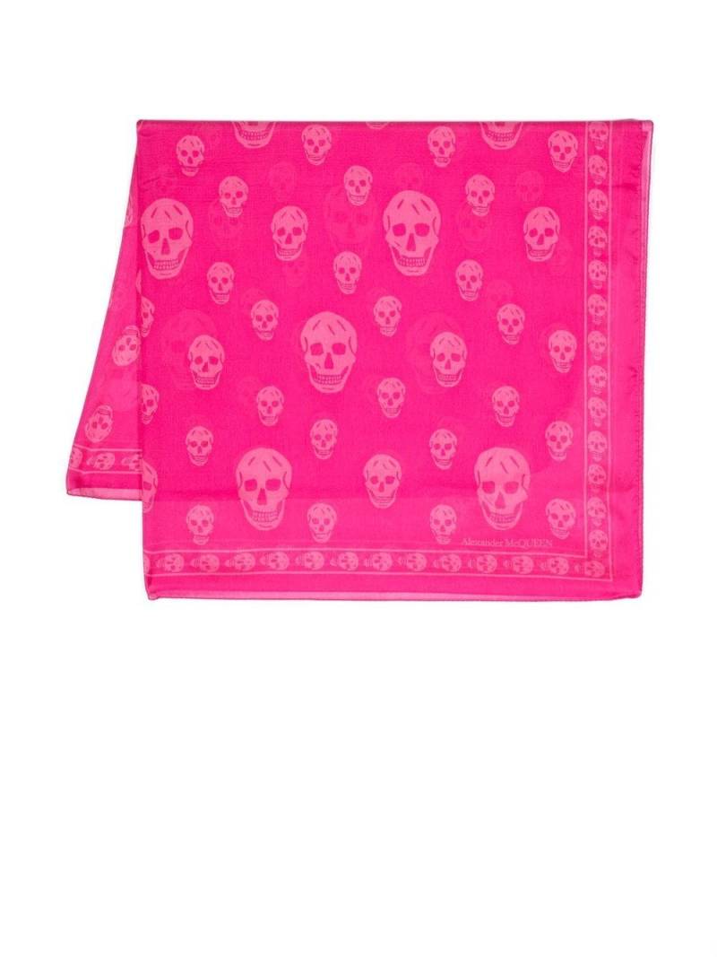 Alexander McQueen silk skull-print scarf - Pink von Alexander McQueen