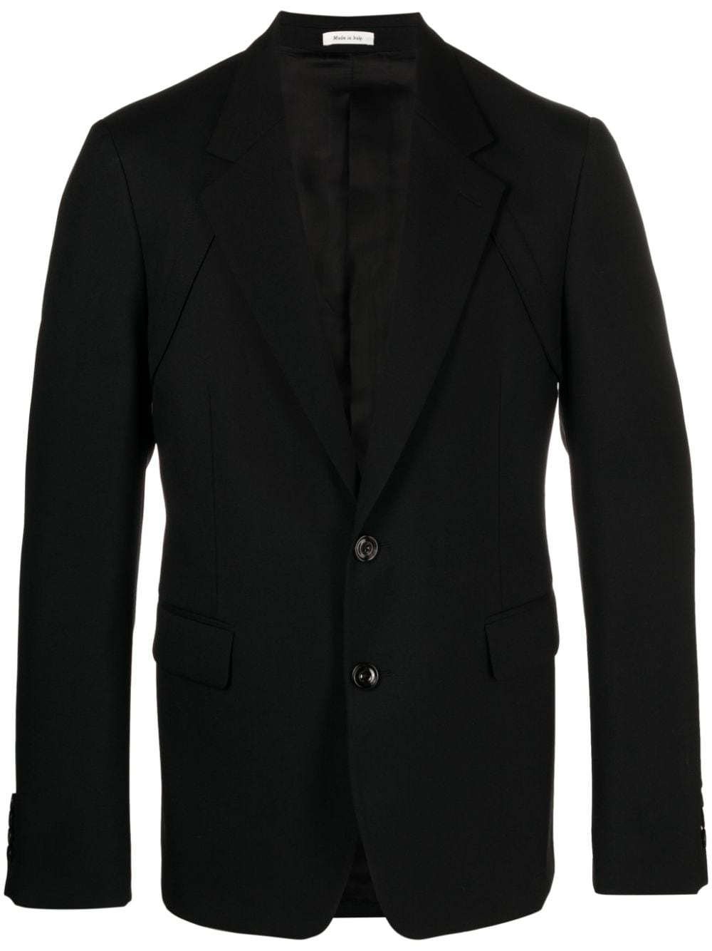 Alexander McQueen single-breasted twill blazer - Black von Alexander McQueen