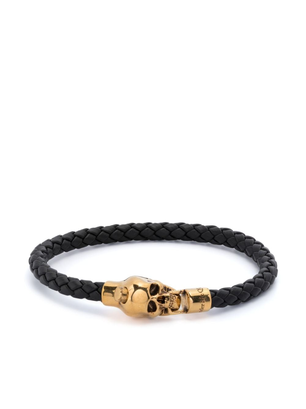 Alexander McQueen skull braided leather bracelet - Black von Alexander McQueen