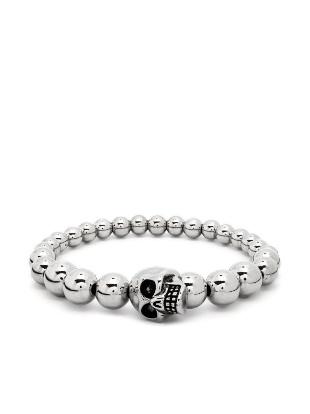 Alexander McQueen skull-charm beaded bracelet - Silver von Alexander McQueen