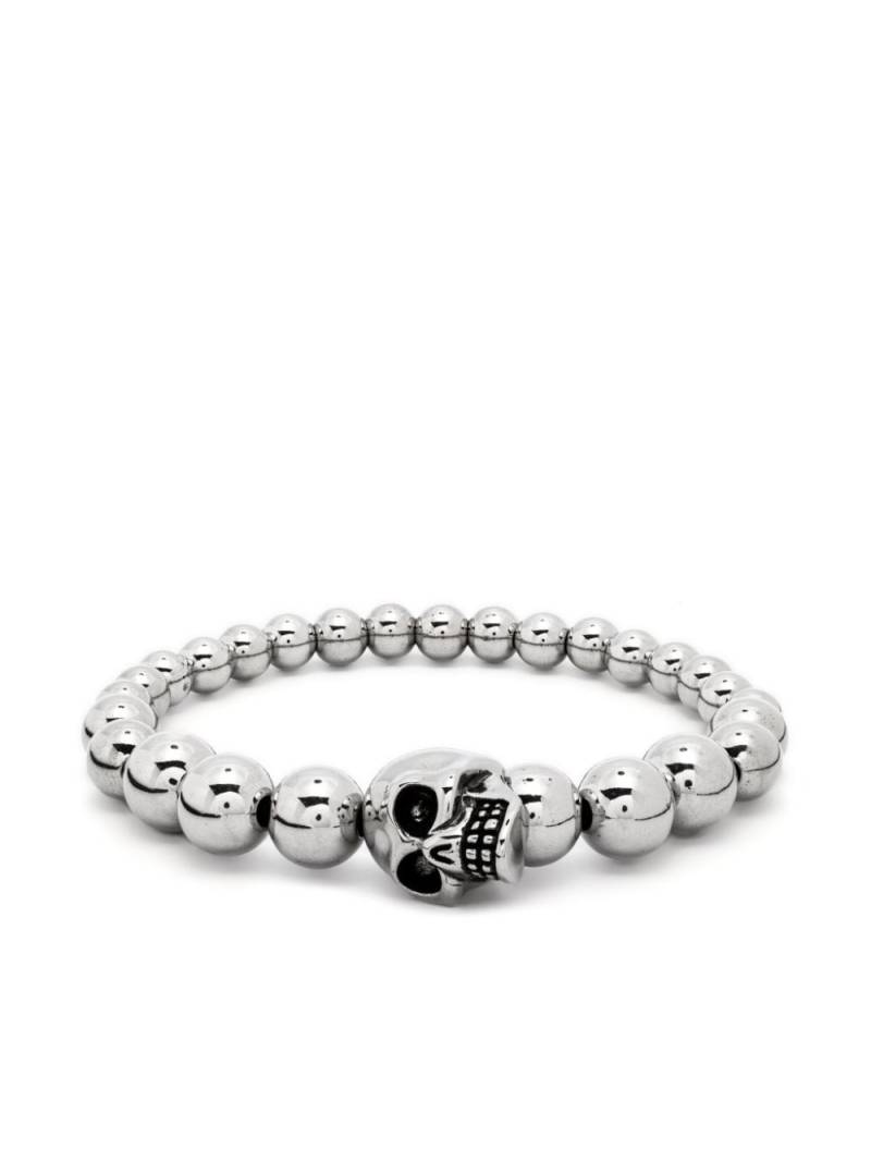 Alexander McQueen skull-charm beaded bracelet - Silver von Alexander McQueen