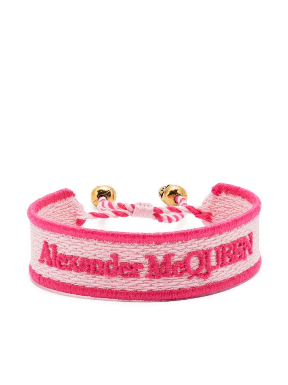 Alexander McQueen skull-charm embroidered bracelet - Pink von Alexander McQueen