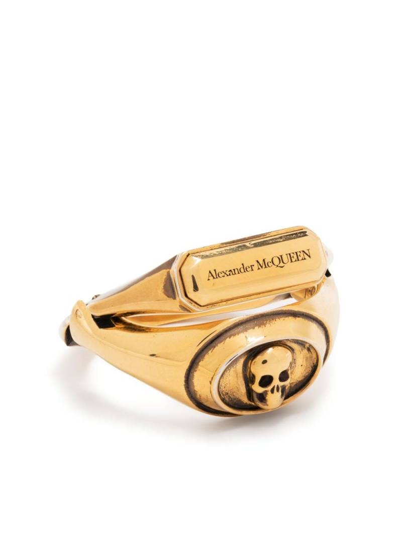 Alexander McQueen skull-detail ring - Gold von Alexander McQueen