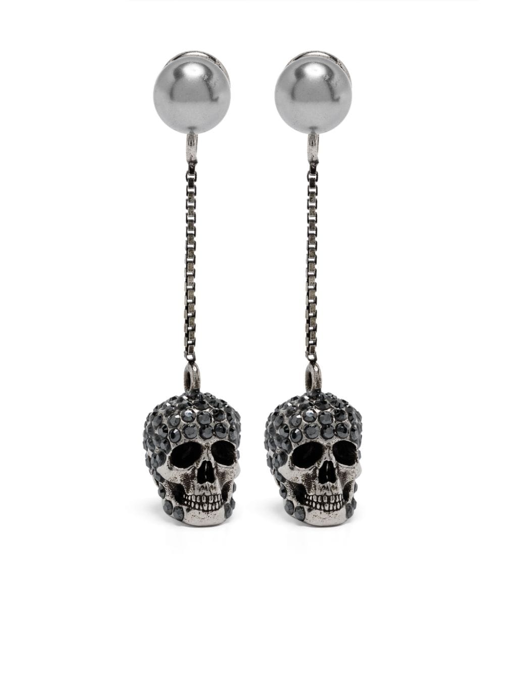 Alexander McQueen skull embellished drop earrings - Silver von Alexander McQueen