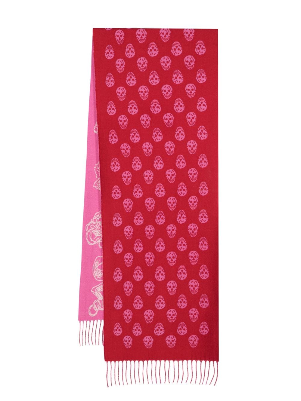 Alexander McQueen skull intarsia-knit wool scarf - Pink von Alexander McQueen