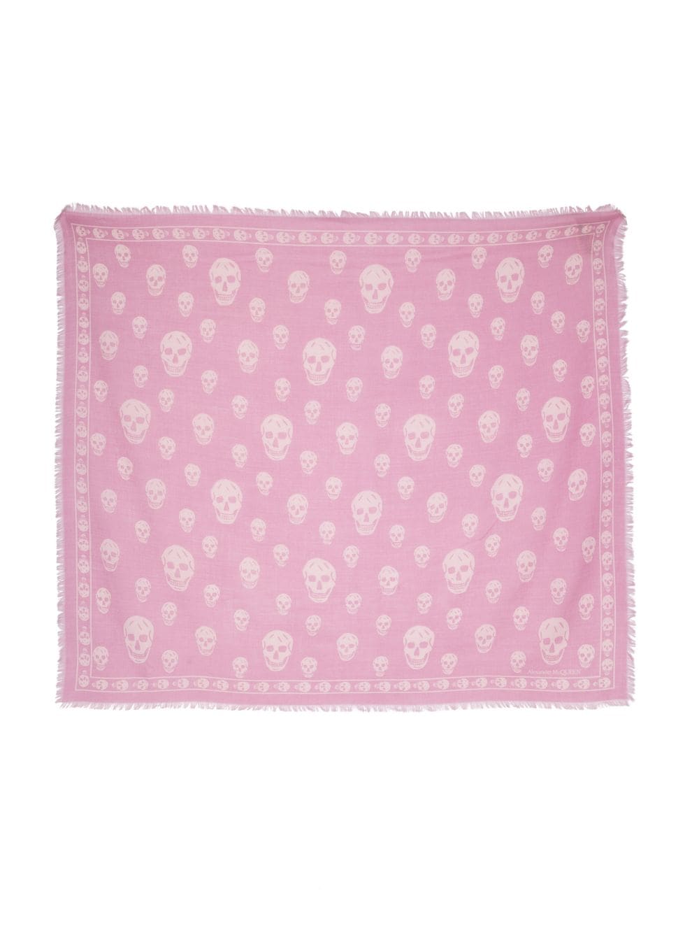 Alexander McQueen skull-motif fringed-edge scarf - Pink von Alexander McQueen