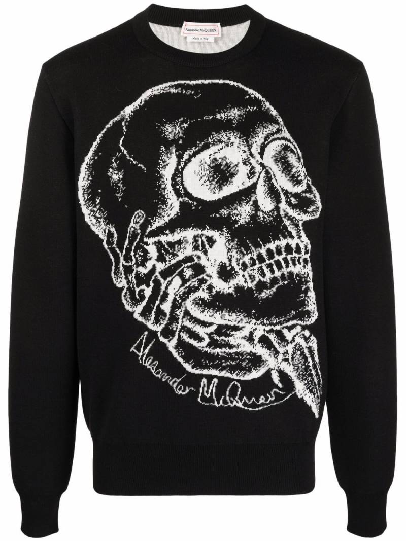 Alexander McQueen skull-print long-sleeved sweater - Black von Alexander McQueen