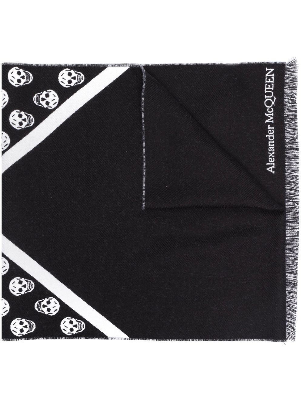 Alexander McQueen skull-print wool scarf - Black von Alexander McQueen