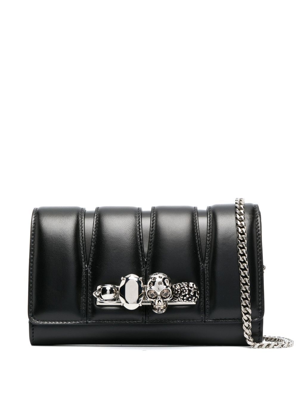 Alexander McQueen skull ring-hardware clutch bag - Black von Alexander McQueen