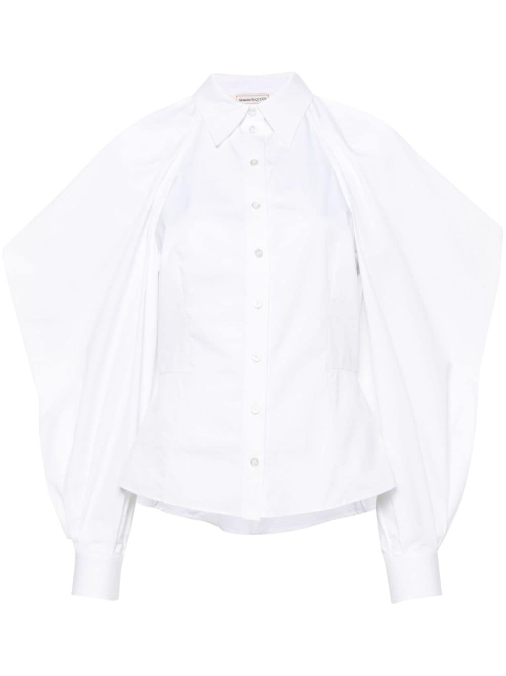 Alexander McQueen slashed drape sleeve shirt - White von Alexander McQueen