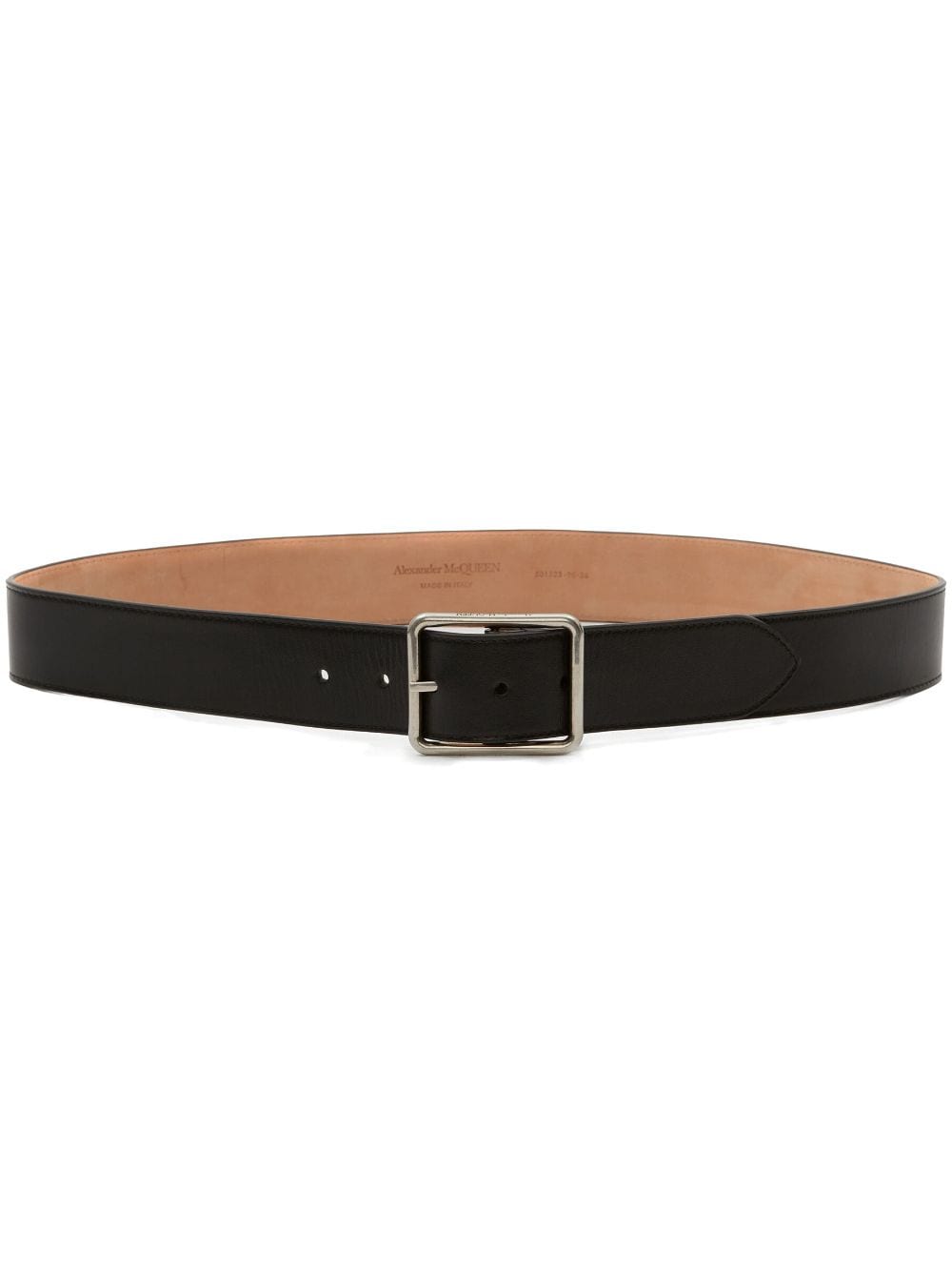 Alexander McQueen slim-leather buckle belt - Black von Alexander McQueen