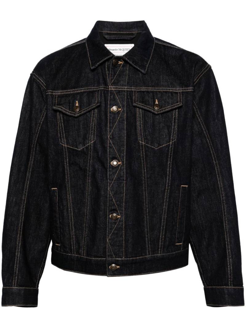 Alexander McQueen spread-collar denim jacket - Blue von Alexander McQueen