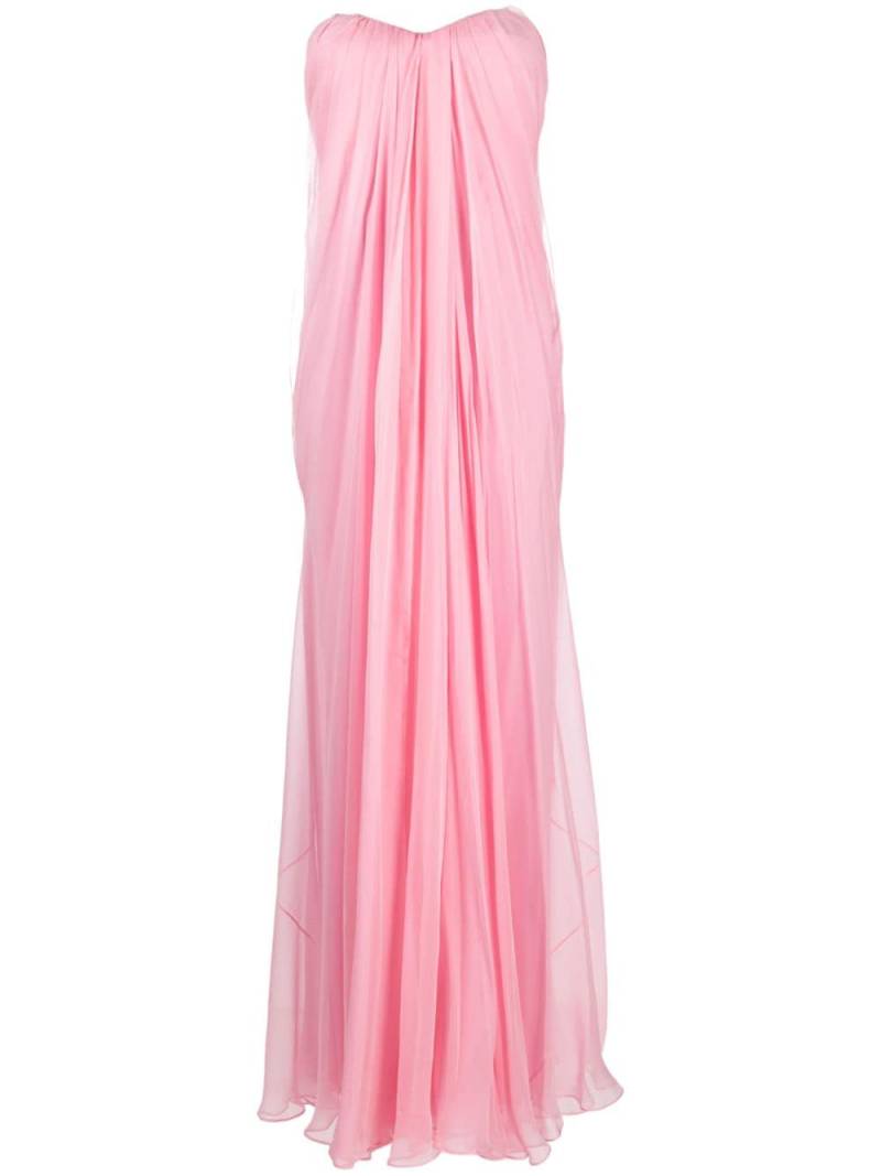 Alexander McQueen strapless draped maxi dress - Pink von Alexander McQueen