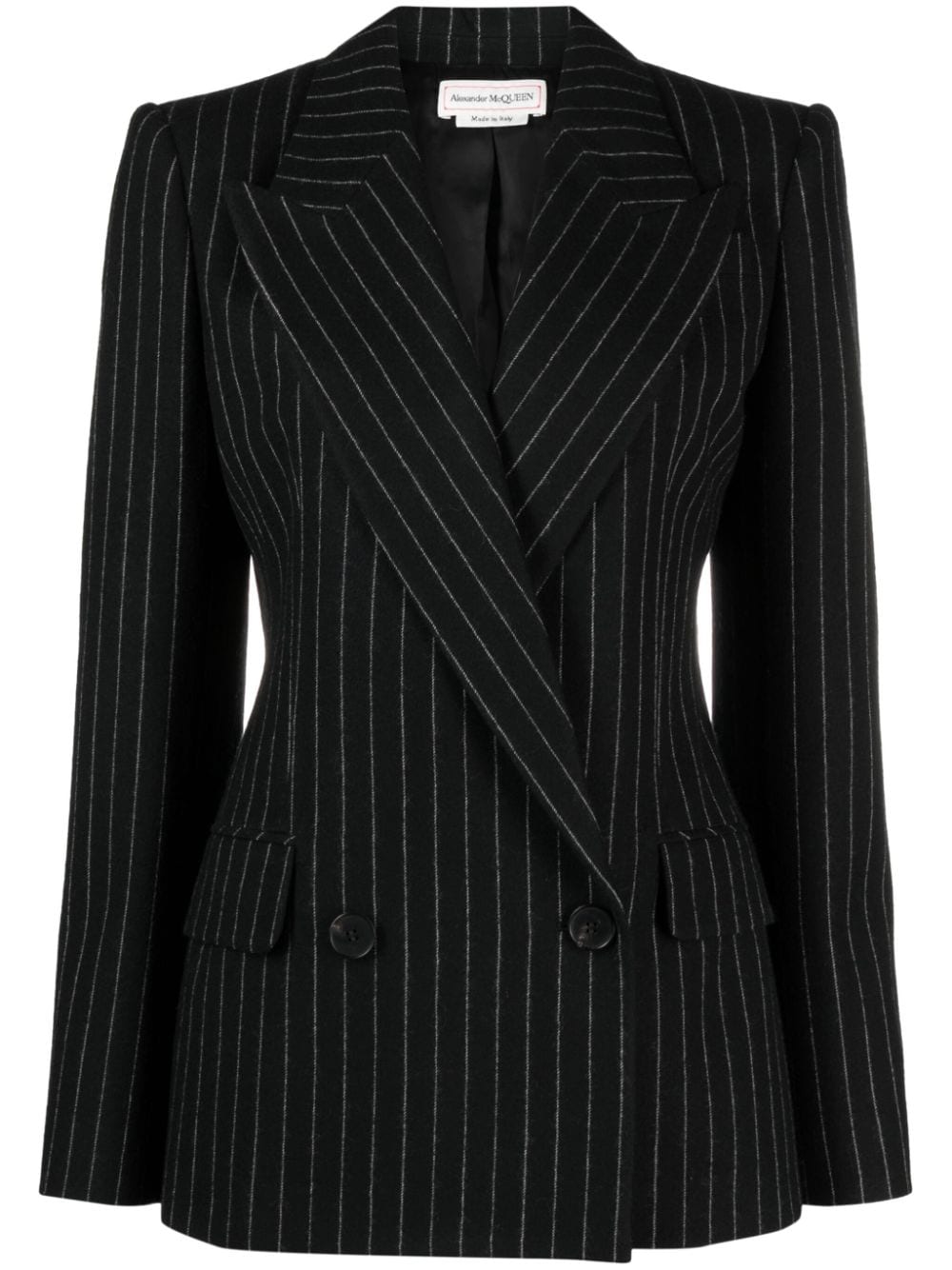 Alexander McQueen striped double-breasted blazer - Black von Alexander McQueen