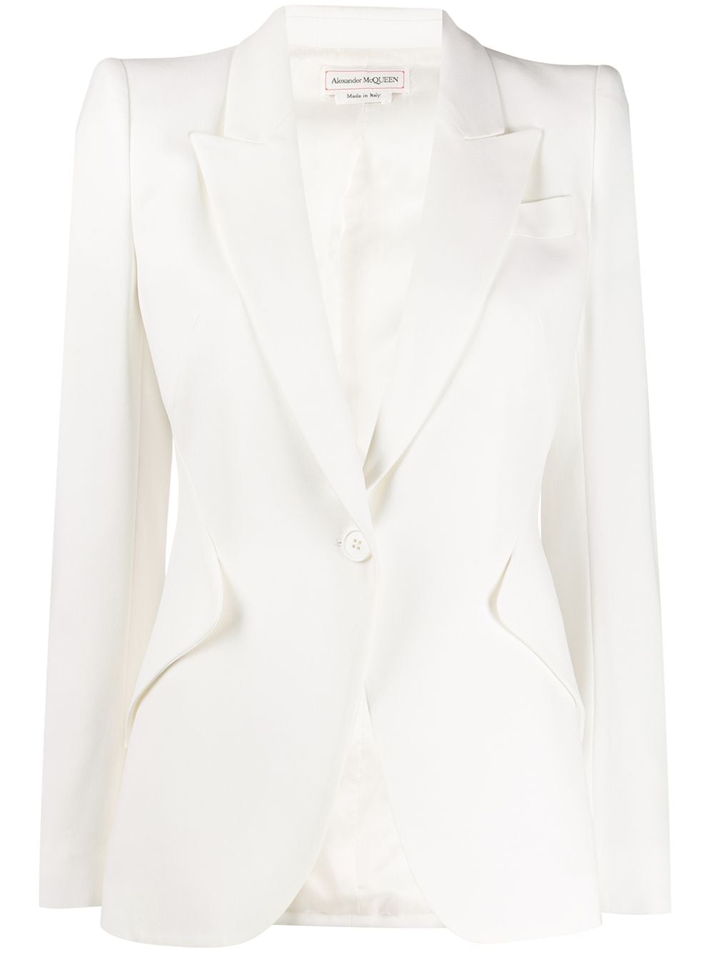 Alexander McQueen structured shoulder blazer - White von Alexander McQueen