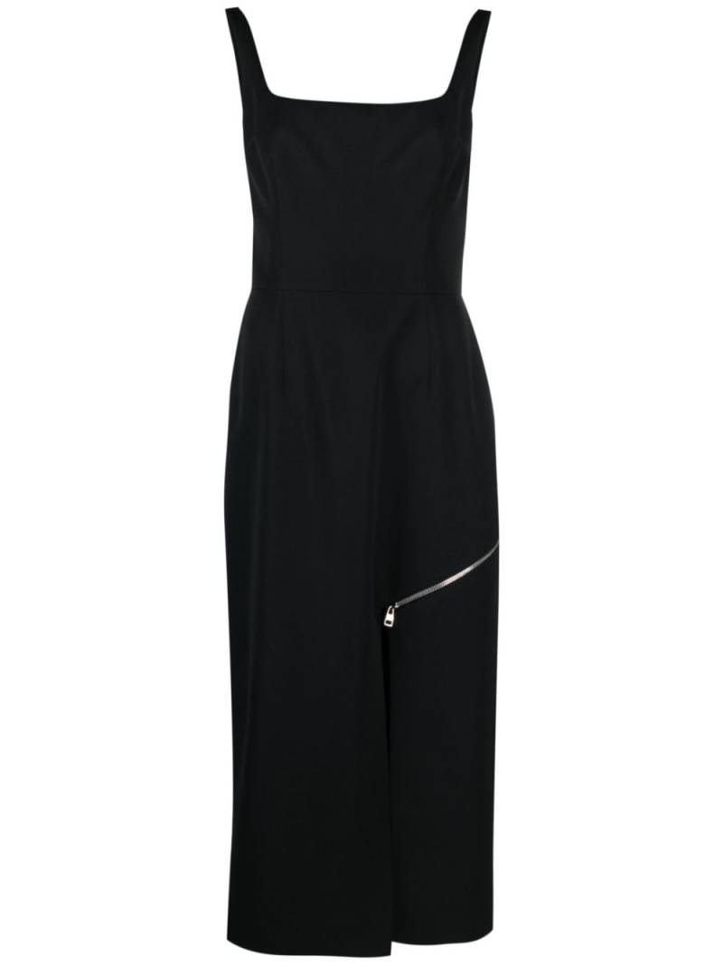 Alexander McQueen zip-embellished midi dress - Black von Alexander McQueen