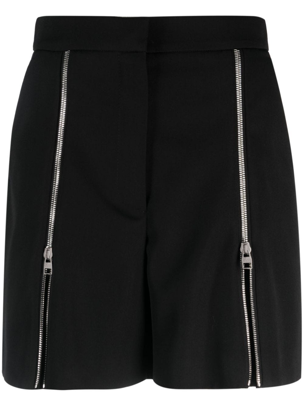 Alexander McQueen zip-embellished wool shorts - Black von Alexander McQueen