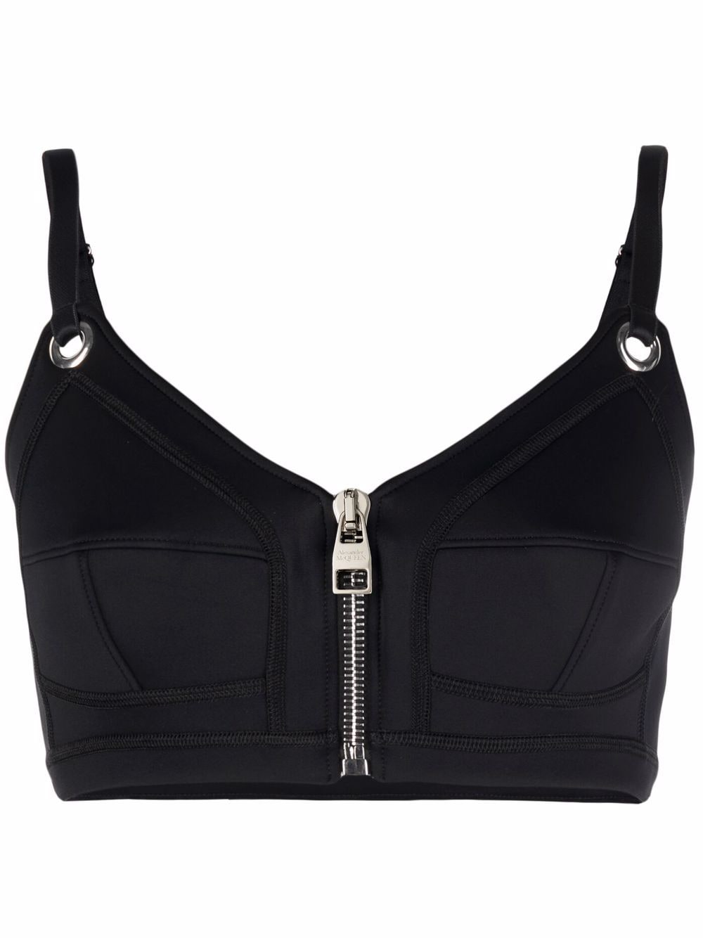 Alexander McQueen zipped crop top - Black von Alexander McQueen