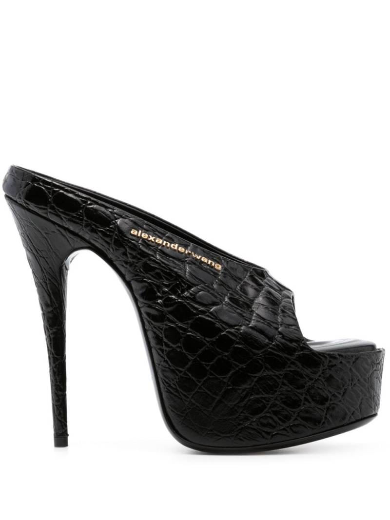 Alexander Wang 150mm crocodile-effect sandals - Black von Alexander Wang