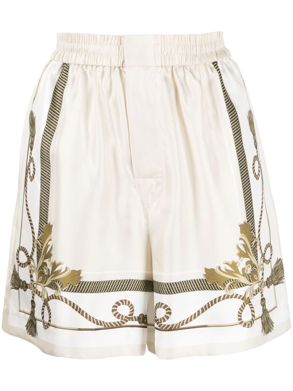 Alexander Wang Baroque-print silk shorts - Neutrals von Alexander Wang