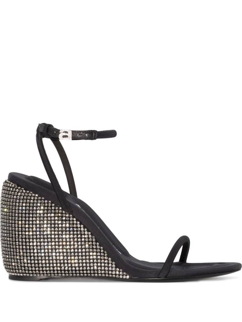 Alexander Wang Dahlia crystal-embellished wedge 105mm sandals - Black von Alexander Wang