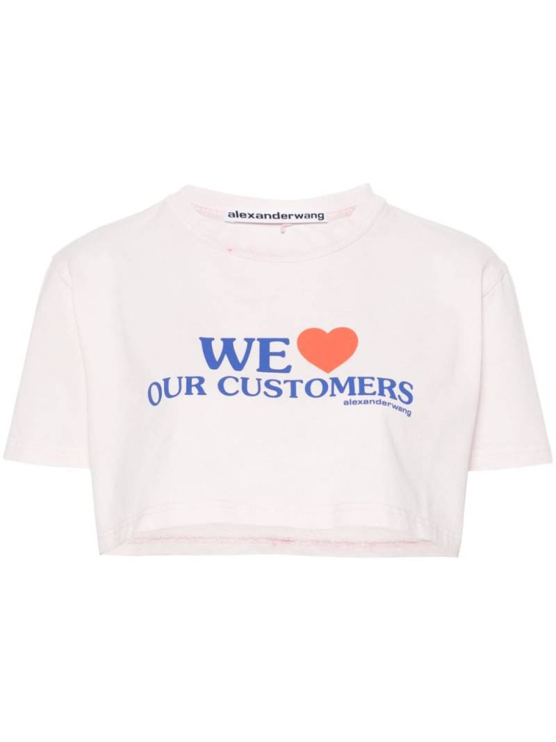 Alexander Wang We Love Our Customers-print cotton T-shirt - White von Alexander Wang