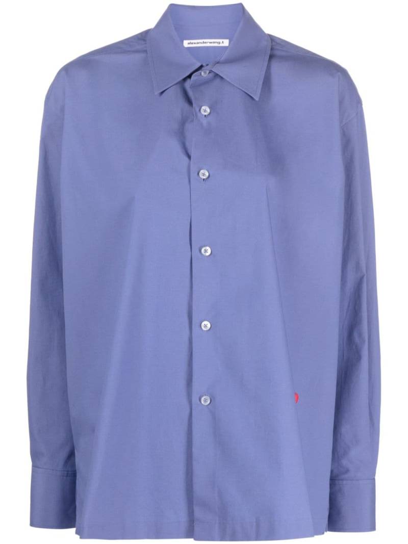 Alexander Wang apple-appliqué poplin cotton shirt - Blue von Alexander Wang