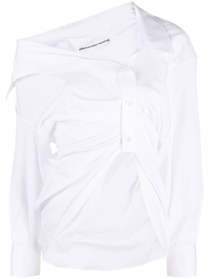 Alexander Wang asymmetric ruched shirt - White von Alexander Wang