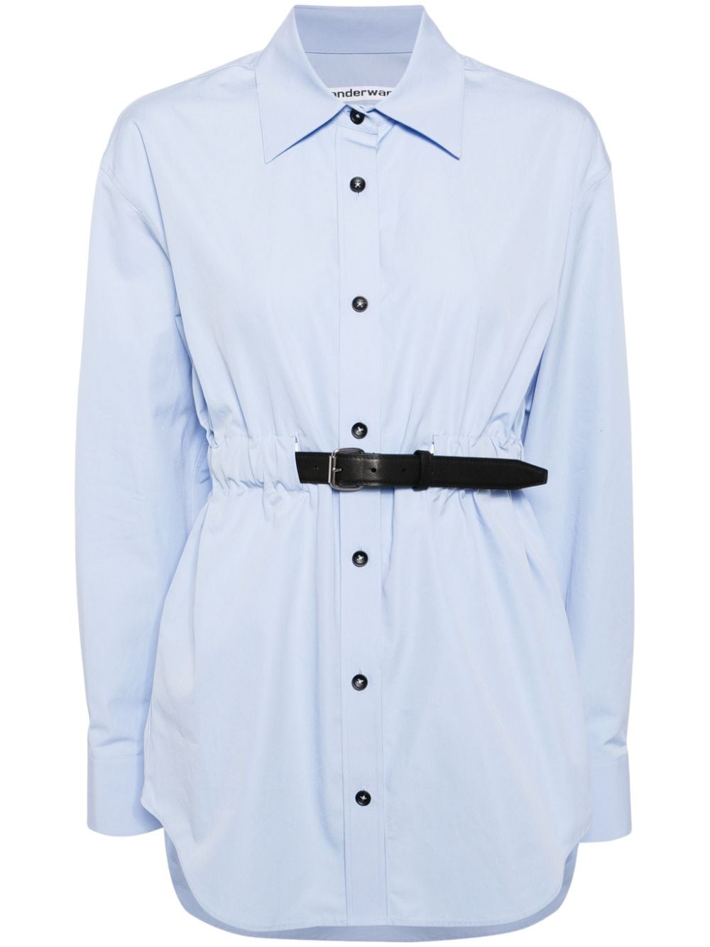 Alexander Wang belted cotton shirt - Blue von Alexander Wang