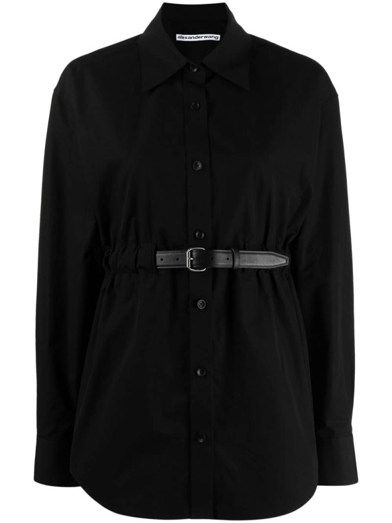Alexander Wang belted cotton tunic shirt - Black von Alexander Wang