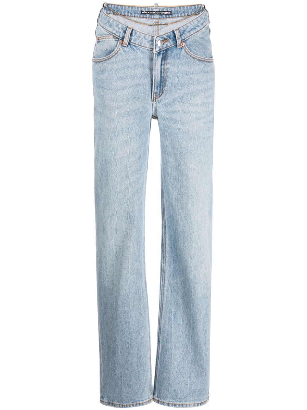 Alexander Wang cable-chain link cotton straight jeans - Blue von Alexander Wang