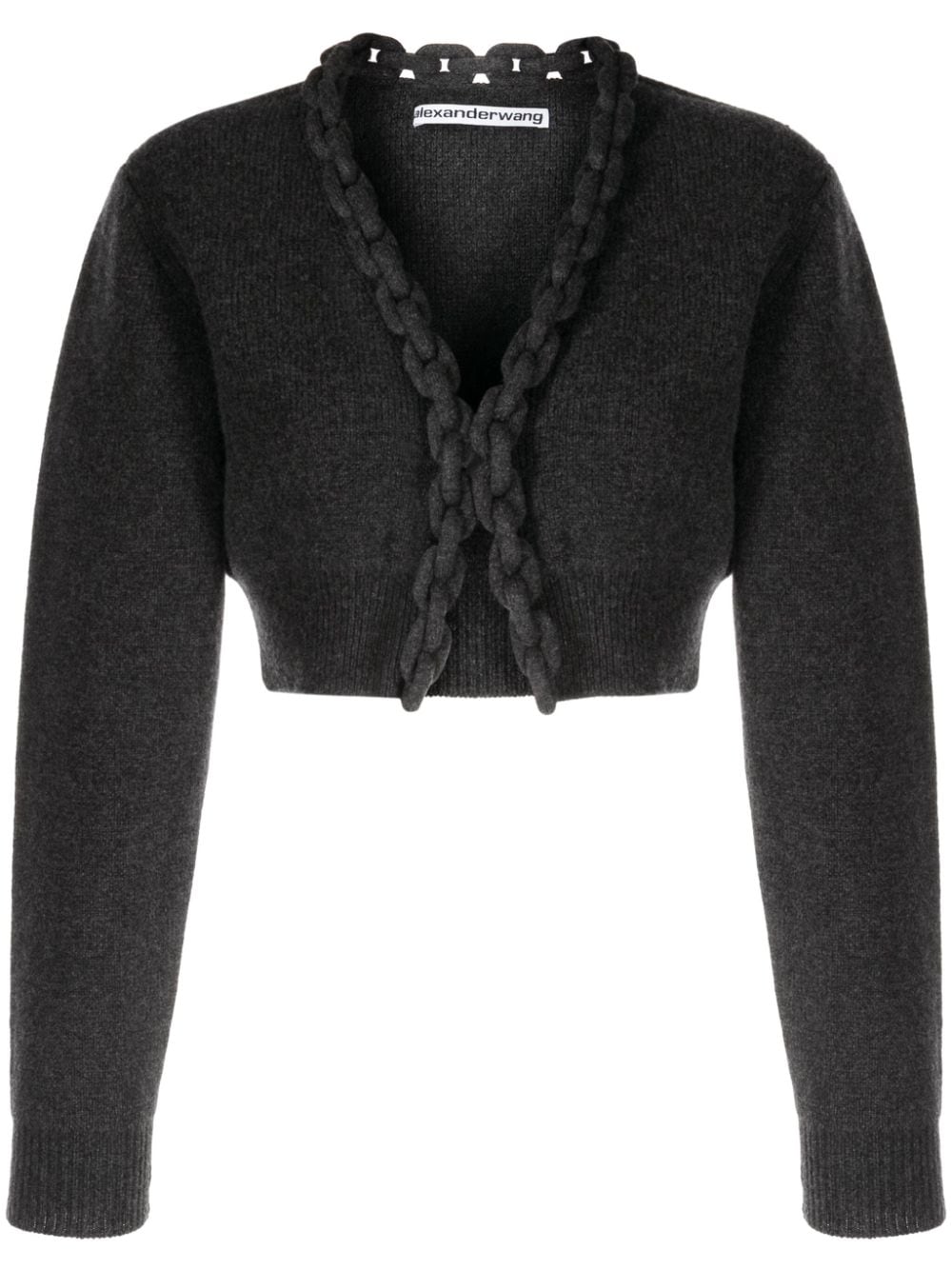 Alexander Wang chain-trim V-neck cardigan - Grey von Alexander Wang