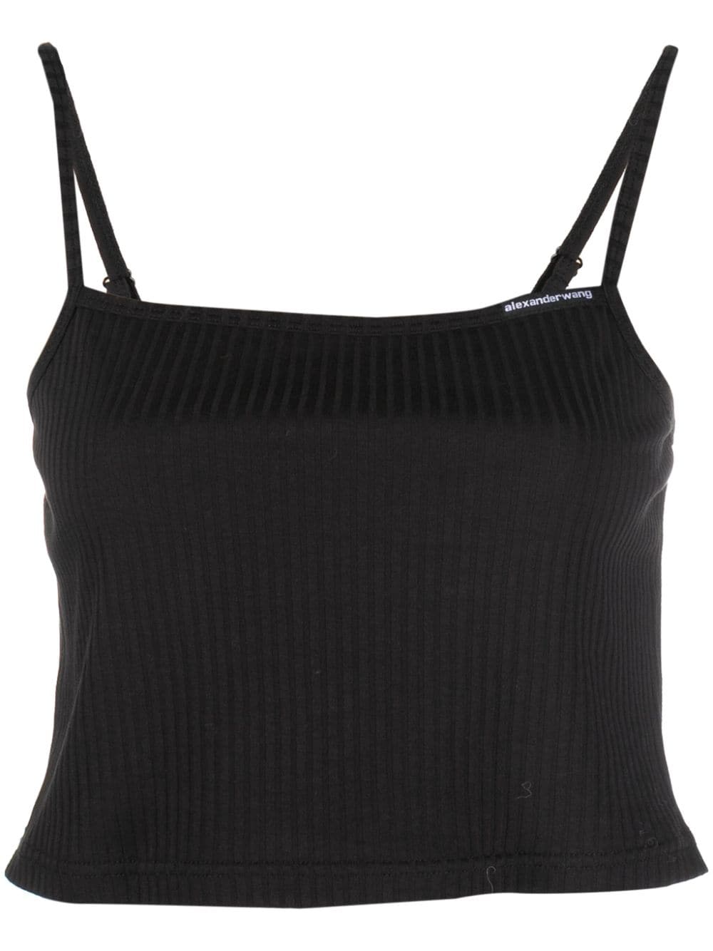 Alexander Wang cropped ribbed-knit tank top - Black von Alexander Wang