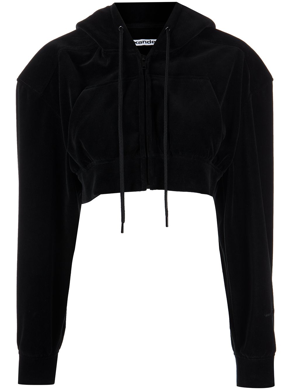 Alexander Wang cropped velour hoodie - Black von Alexander Wang