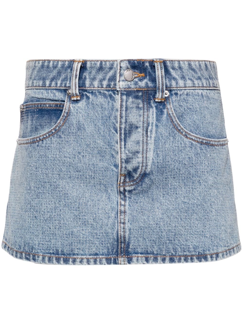 Alexander Wang crystal-embellished denim mini skirt - Blue von Alexander Wang