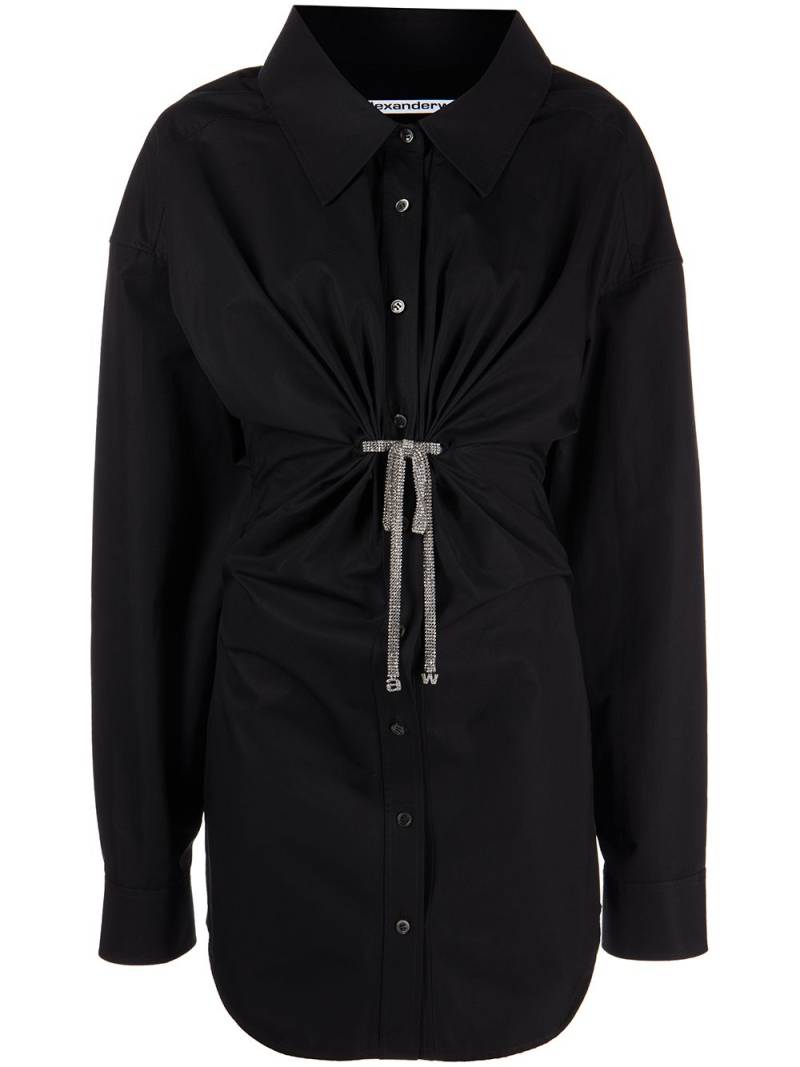 Alexander Wang crystal-embellished mini shirt dress - Black von Alexander Wang