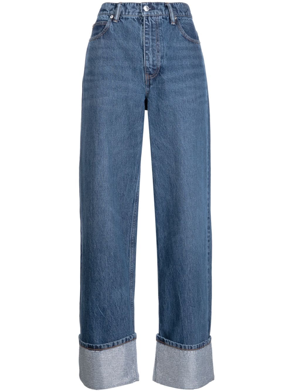 Alexander Wang crystal-embellished wide-leg jeans - Blue von Alexander Wang