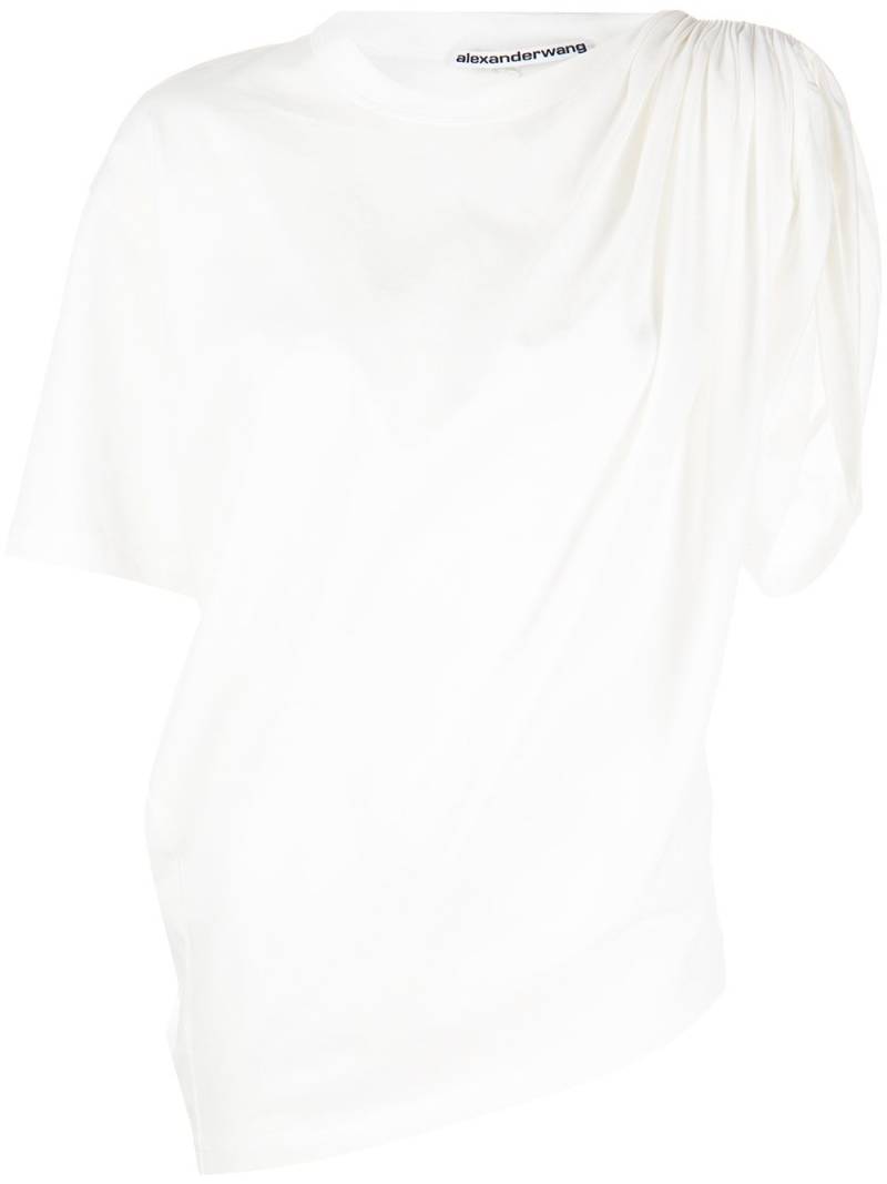 Alexander Wang drape-detail short-sleeve T-shirt - White von Alexander Wang