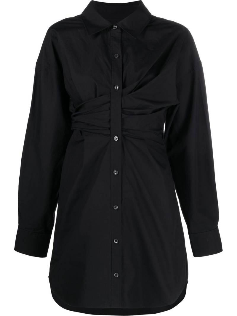 Alexander Wang draped cotton shirt dress - Black von Alexander Wang