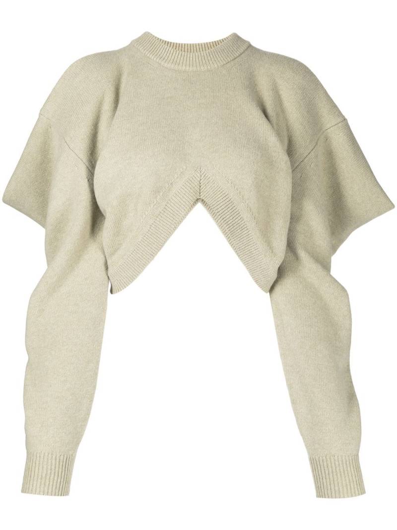 Alexander Wang draped-sleeve knit jumper - Green von Alexander Wang