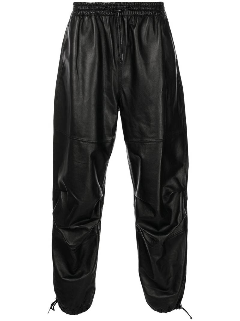 Alexander Wang wide-leg lambskin track pants - Black von Alexander Wang