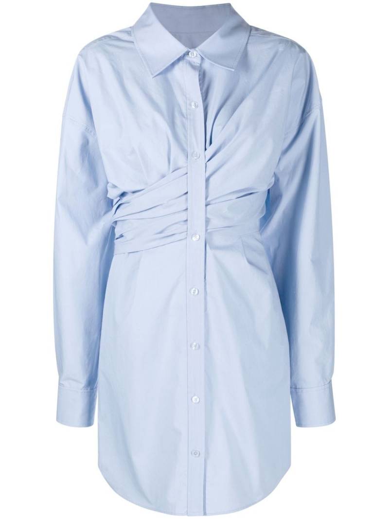 Alexander Wang gathered cotton shirt dress - Blue von Alexander Wang