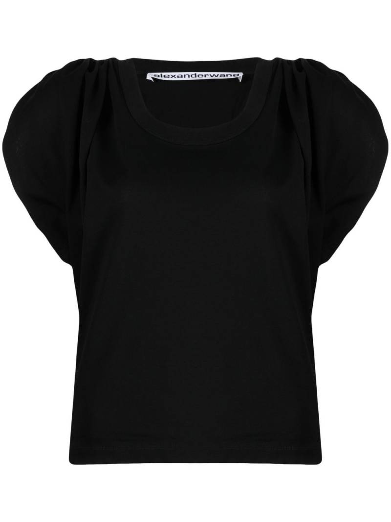 Alexander Wang gathered-sleeve detail T-shirt - Black von Alexander Wang